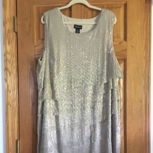 Maggie Barnes Glittery Gold Fancy Dress